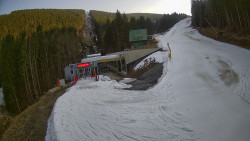 Modrá sjezdovka - dojezd k lanové dráze