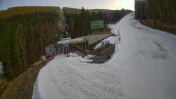 Modrá sjezdovka - dojezd k lanové dráze