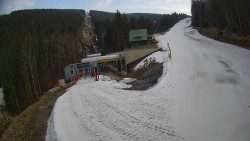 Modrá sjezdovka - dojezd k lanové dráze