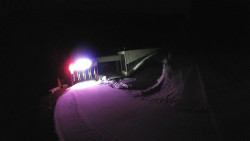 Modrá sjezdovka - dojezd k lanové dráze