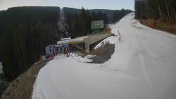 Modrá sjezdovka - dojezd k lanové dráze