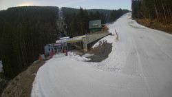 Modrá sjezdovka - dojezd k lanové dráze