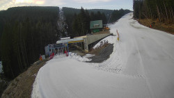 Modrá sjezdovka - dojezd k lanové dráze