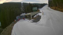 Modrá sjezdovka - dojezd k lanové dráze