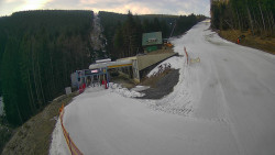 Modrá sjezdovka - dojezd k lanové dráze