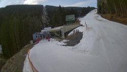 Modrá sjezdovka - dojezd k lanové dráze