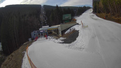 Modrá sjezdovka - dojezd k lanové dráze