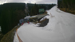 Modrá sjezdovka - dojezd k lanové dráze