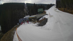 Modrá sjezdovka - dojezd k lanové dráze