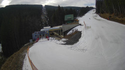 Modrá sjezdovka - dojezd k lanové dráze