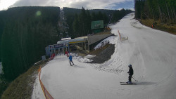 Modrá sjezdovka - dojezd k lanové dráze