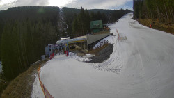 Modrá sjezdovka - dojezd k lanové dráze