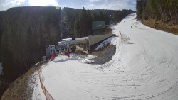 Modrá sjezdovka - dojezd k lanové dráze