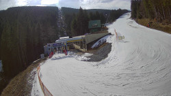 Modrá sjezdovka - dojezd k lanové dráze