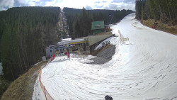 Modrá sjezdovka - dojezd k lanové dráze