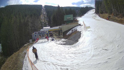 Modrá sjezdovka - dojezd k lanové dráze