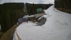 Modrá sjezdovka - dojezd k lanové dráze