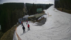 Modrá sjezdovka - dojezd k lanové dráze