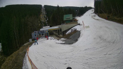 Modrá sjezdovka - dojezd k lanové dráze