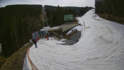 Modrá sjezdovka - dojezd k lanové dráze