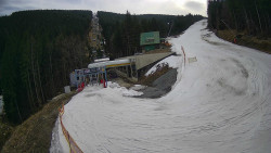 Modrá sjezdovka - dojezd k lanové dráze