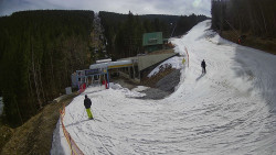 Modrá sjezdovka - dojezd k lanové dráze