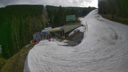 Modrá sjezdovka - dojezd k lanové dráze