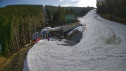 Modrá sjezdovka - dojezd k lanové dráze