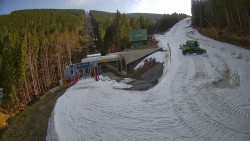 Modrá sjezdovka - dojezd k lanové dráze