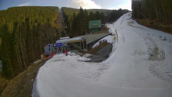 Modrá sjezdovka - dojezd k lanové dráze