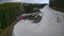 Modrá sjezdovka - dojezd k lanové dráze