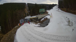 Modrá sjezdovka - dojezd k lanové dráze