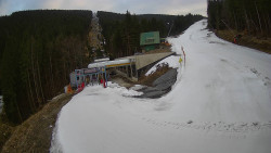 Modrá sjezdovka - dojezd k lanové dráze