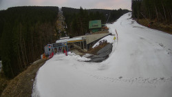 Modrá sjezdovka - dojezd k lanové dráze