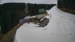 Modrá sjezdovka - dojezd k lanové dráze