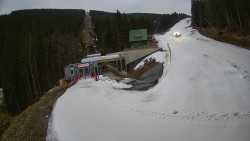 Modrá sjezdovka - dojezd k lanové dráze