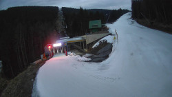 Modrá sjezdovka - dojezd k lanové dráze