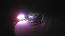 Modrá sjezdovka - dojezd k lanové dráze