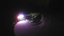 Modrá sjezdovka - dojezd k lanové dráze