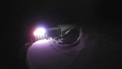 Modrá sjezdovka - dojezd k lanové dráze