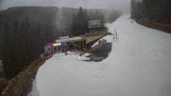 Modrá sjezdovka - dojezd k lanové dráze