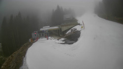 Modrá sjezdovka - dojezd k lanové dráze