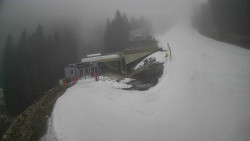 Modrá sjezdovka - dojezd k lanové dráze