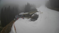 Modrá sjezdovka - dojezd k lanové dráze