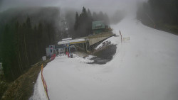 Modrá sjezdovka - dojezd k lanové dráze