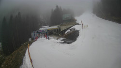 Modrá sjezdovka - dojezd k lanové dráze