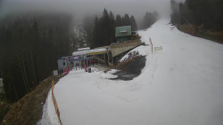 Modrá sjezdovka - dojezd k lanové dráze