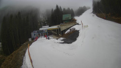 Modrá sjezdovka - dojezd k lanové dráze