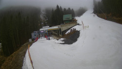 Modrá sjezdovka - dojezd k lanové dráze