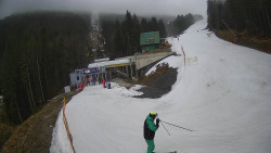 Modrá sjezdovka - dojezd k lanové dráze